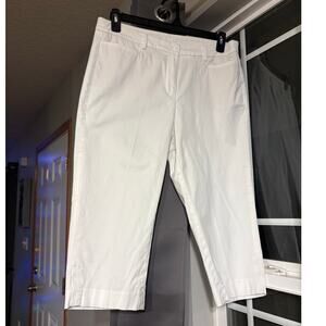Talbots Perfect Skimmer White Capris Size 12P